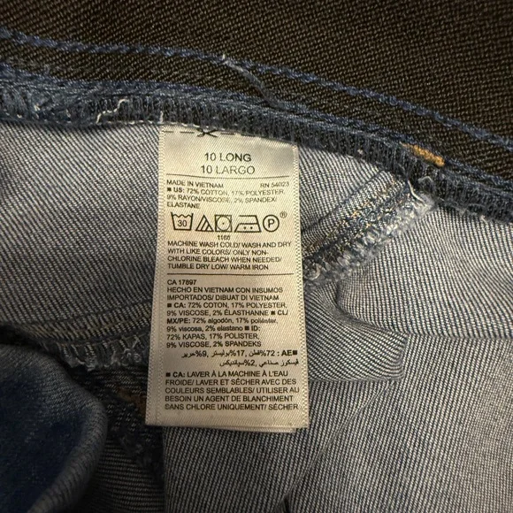 Old Navy Blue Skinny Jeans with High-Waisted Fit 10 Long - Picture 4 of 4